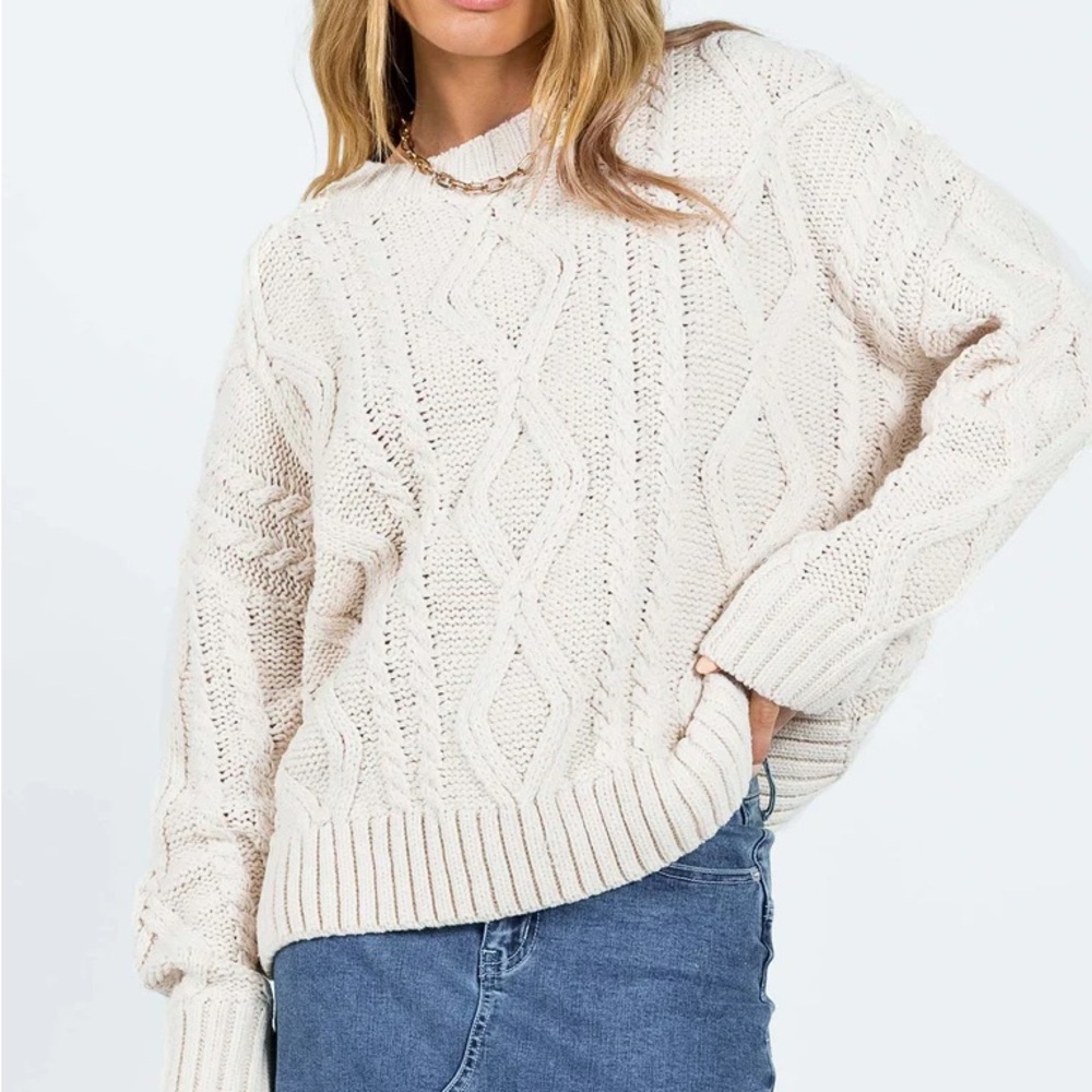 Princess Polly NWT ANAYA OVERSIZED SWEATER BEIGE